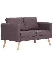 Dwuosobowa kanapa w kolorze taupe - Imex 2X w sklepie aosom.live