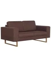 Elegancka dwuosobowa sofa Ladi 2X - brązowa w sklepie aosom.live