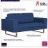 Szczegółowe zdjęcie nr 8 produktu Granatowa elegancka dwuosobowa sofa - Ladi 2X