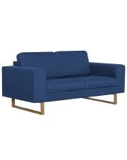 Granatowa elegancka dwuosobowa sofa - Ladi 2X w sklepie aosom.live