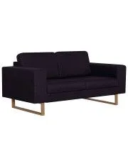 Elegancka dwuosobowa sofa Ladi 2X - czarna w sklepie aosom.live