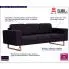 Szczegółowe zdjęcie nr 8 produktu Elegancka trzyosobowa sofa Ladi 3X - czarna
