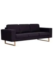 Elegancka trzyosobowa sofa Ladi 3X - czarna w sklepie aosom.live