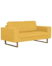 Elegancka dwuosobowa sofa Ladi 2X - żółta w sklepie aosom.live