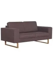 Elegancka dwuosobowa sofa Ladi 2X - taupe w sklepie aosom.live
