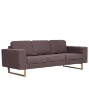 Elegancka trzyosobowa sofa Ladi 3x -  taupe w sklepie aosom.live