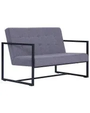 Zgrabna 2-osobowa sofa Aparro - jasnoszara w sklepie aosom.live