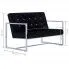 Szczegółowe zdjęcie nr 5 produktu Zgrabna 2-osobowa sofa Aparro - aksamit, czarna