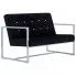 Zdjęcie produktu Zgrabna 2-osobowa sofa Aparro - aksamit, czarna.