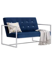 Granatowa sofa 2-osobowa - Aparro w sklepie aosom.live