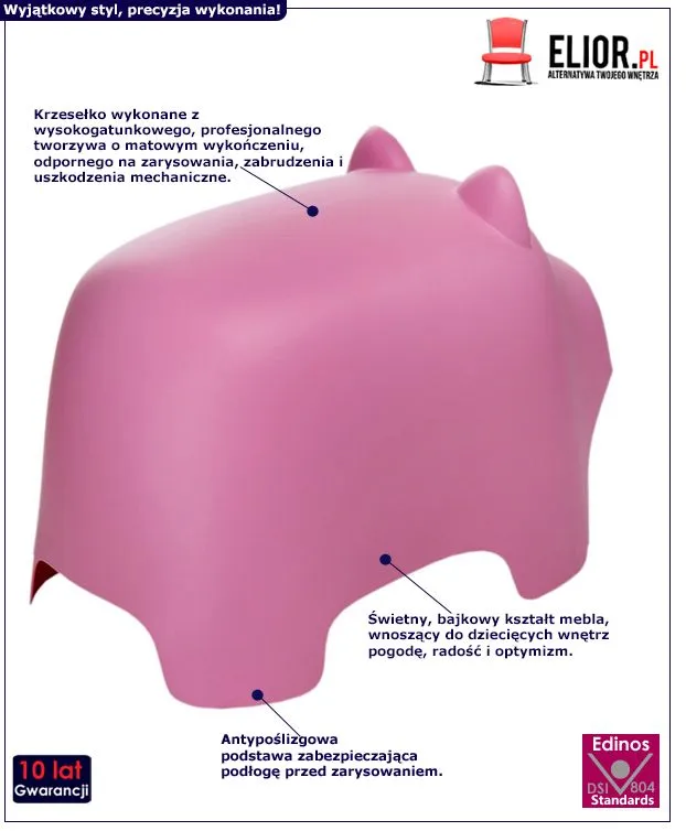 Urocze krzesełko dziecięce Amantea - różowe