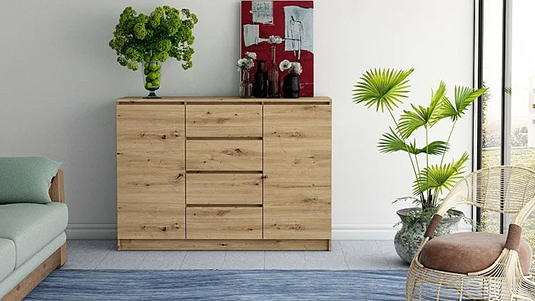 Loftowa komoda na ubrania, dokumenty dąb artisan Diegi 2X