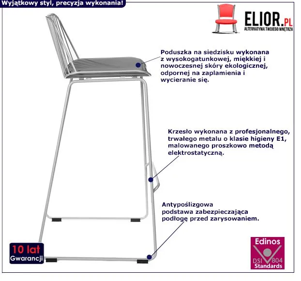 Designerski hoker Marlo - szary