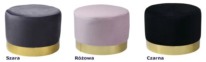 Szykowne pufy Amoria - welurowe