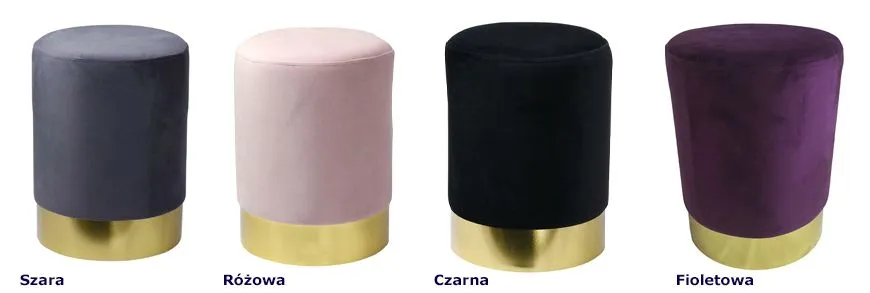 Eleganckie pufy Amoria 2X - welurowe
