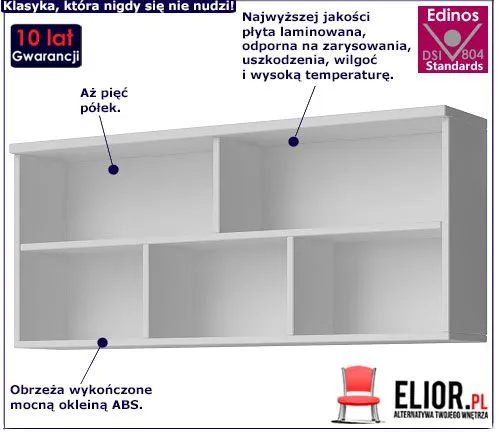 Półka wisząca Taylor 6X - biała.