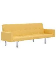 Rozkładana sofa Enya z podłokietnikami - żółta w sklepie aosom.live