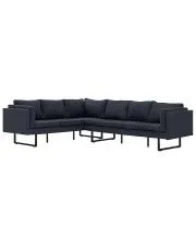 Przestronna sofa narożna Selwa - ciemoszara w sklepie aosom.live