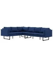 Przestronna sofa narożna Selwa - niebieska w sklepie aosom.live