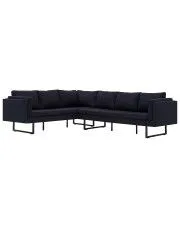 Przestronna sofa narożna Selwa - czarna w sklepie aosom.live