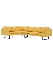 Przestronna sofa narożna Selwa - żółta w sklepie aosom.live