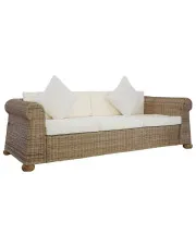 Brązowa 3-osobowa sofa z rattanu - Asha w sklepie aosom.live