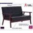 Dwuosobowa czarna sofa retro Vita 2X tapicerowana
