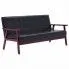3-osobowa czarna sofa retro - Garner 3X
