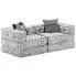 2-osobowa rozkładana szara sofa modułowa Demri 3D