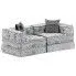 2-osobowa rozkładana szara sofa modułowa Demri 3D