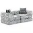 Dwuosobowa szara sofa modułowa - Montanex 3D