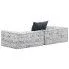 Dwuosobowa rozkładana szara sofa modułowa Demri D1 