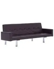 Rozkładana sofa Enya 2X z podłokietnikami -  brązowa w sklepie aosom.live
