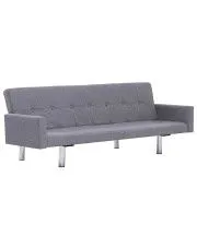 Rozkładana sofa Enya  z podłokietnikami - jasnoszara w sklepie aosom.live