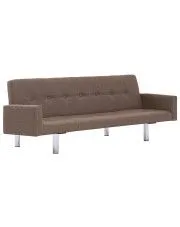 Rozkładana sofa Enya  z podłokietnikami - brązowa w sklepie aosom.live
