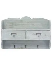 Wieszak ścienny z szufladami Hollie - Zielony w sklepie aosom.live