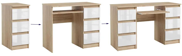 Biurko plus kontenerek Aglo 2x