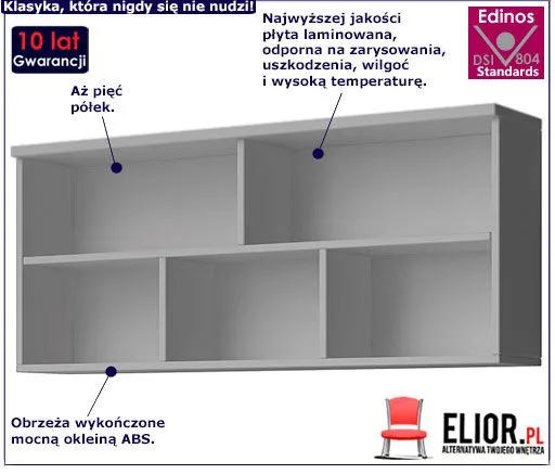 Półka ścienna Taylor 6X - szara.