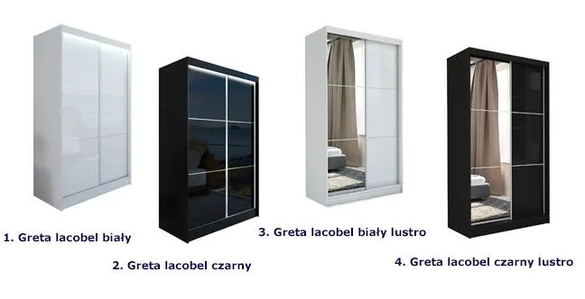 Produkt Szafa przesuwna Selen 2X - biała lacobel - zdjęcie numer 2