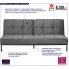 Zdjęcie welurowa sofa Tiago szara pikowana miękka | aosom.live