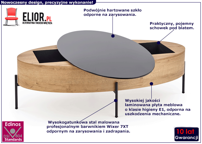 Industrialna ława ze schowkiem Desper