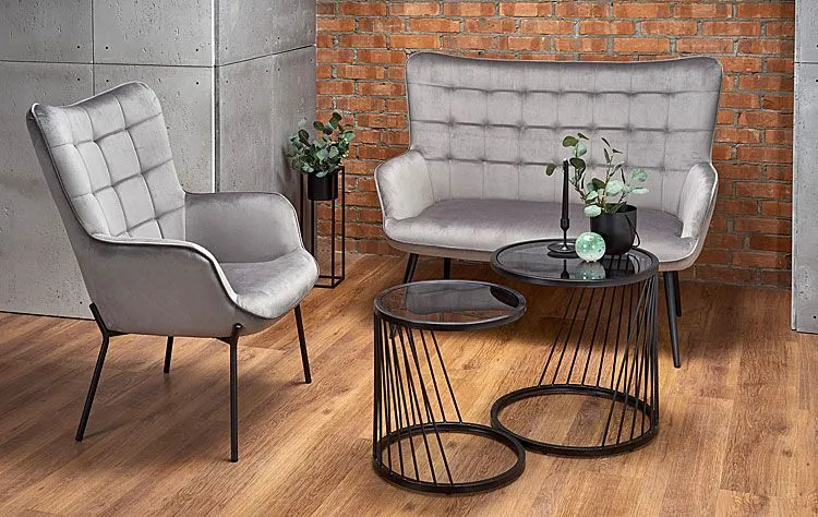 Produkt Fotel pikowany Adis 2X - granatowy
