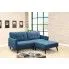 Szczegółowe zdjęcie nr 4 produktu Rozkładana pikowana sofa Kora - niebieska