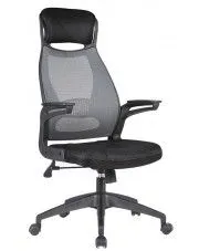 Ergonomiczny fotel obrotowy do biurka popiel + czarny - Parso w sklepie aosom.live