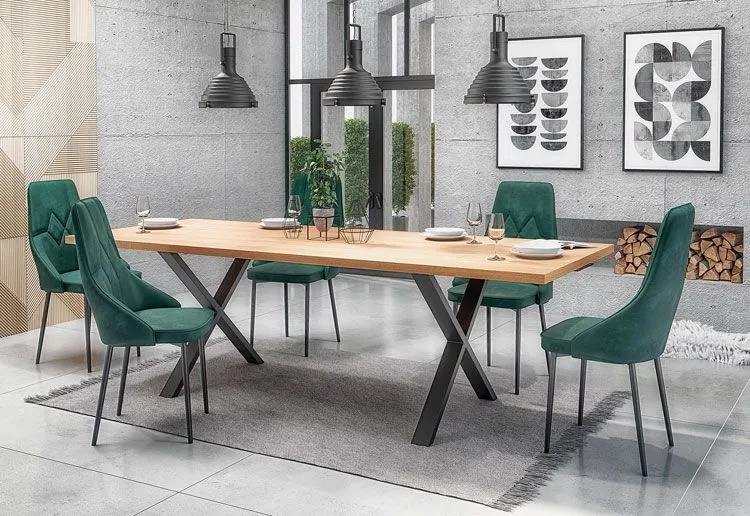 Produkt Industrialny stół salonowy Karix 3X 140 - dąb - zdjęcie numer 3