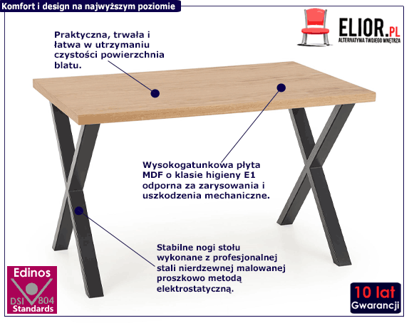 Produkt Industrialny stół salonowy Karix 3X 140 - dąb