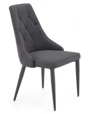 Szare eleganckie welurowe krzesło pikowane - Baldora w sklepie aosom.live