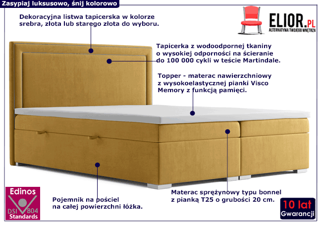 Łóżko kontynentalne Bravino
