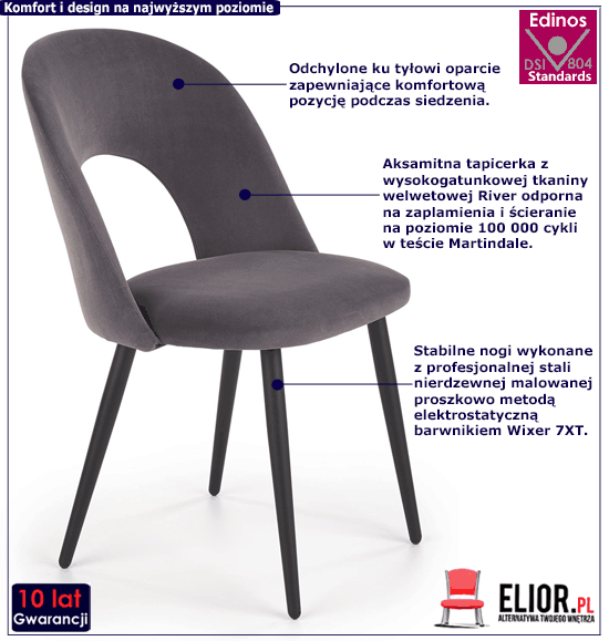 Produkt Szare loftowe krzesło metalowe - Yrsa
