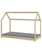Drewniane łóżko dziecięce domek sosna - Liver 90x200 w sklepie aosom.live